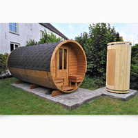 Sauna finlandais moderne et traditionnel électrique/à bois, infrarouge lointain, vapeur sèche, en cèdre rouge/huile de bouis/épicéa, avec poêle de chauffage 6KW, pour salle de sport