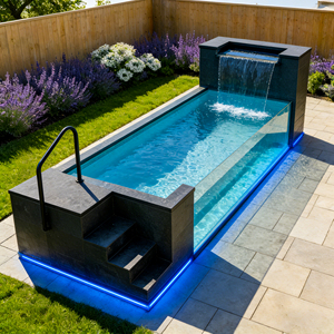 Piscina Elevada Pequeña y Grande para Exteriores, Azulejos de Mosaico, Piscina Familiar de Fibra de Vidrio para Jardín, Piscina Prefabricada en Contenedor - Product Image 3