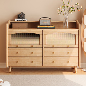 Buffet en bois massif avec tiroirs et étagères pour salon, chambre et cuisine - Product Image 2