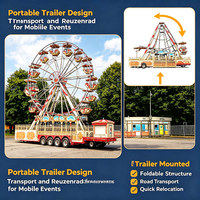 Grande Roue Portable Montée sur Remorque pour Fête Foraine, Manège Mobile de Luna Park, Roues Mécaniques pour Fêtes et Carnavals