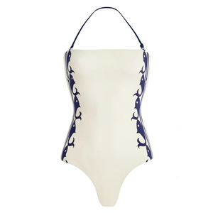 Maillot de bain une pièce dos nu pour femme avec nœud à nouer, imprimé dauphin, monokini, pour l'été et la plage, vente en gros, OEM ODM - Product Image 3