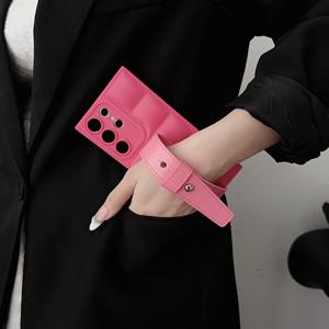 Pour Samsung S23 Ultra étui de téléphone portable Ins doudoune dragonne en cuir S24 antichoc S22 support S21 S20 couverture téléphone - Product Image 2