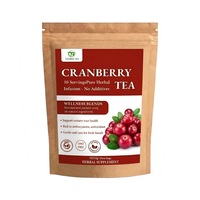 Sachets de thé aux canneberges de marque privée, qualité supérieure, thé aux fruits naturels et aux herbes, riche en anthocyanes pour le soutien de la bien-être, 10 unités