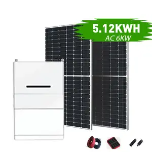 Onduleur solaire tout-en-un 5.12KW à énergie hybride Système d'applications commerciales résidentielles montées au sol