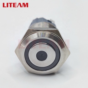 16mm Flat Round Head Waterproof On-off Momentary Ring+Dot Led Illuminated Metal Push Button Switch 3-6V Green Led Metal Switch - Product Image 2