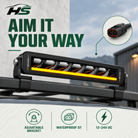 Barre lumineuse LED HSSH 10-50 pouces 90W-450W, faisceau combiné blanc et ambre à une seule rangée, éclairage de conduite tout-terrain pour camion, SUV, Jeep 4x4