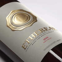Etiqueta para Botellas de Vino, Cerveza y Whisky, Papel de Arte Texturizado de Lujo con Relieve 3D, Resistente al Aceite, Impermeable, de Alta Calidad, Ecológico y Reciclable