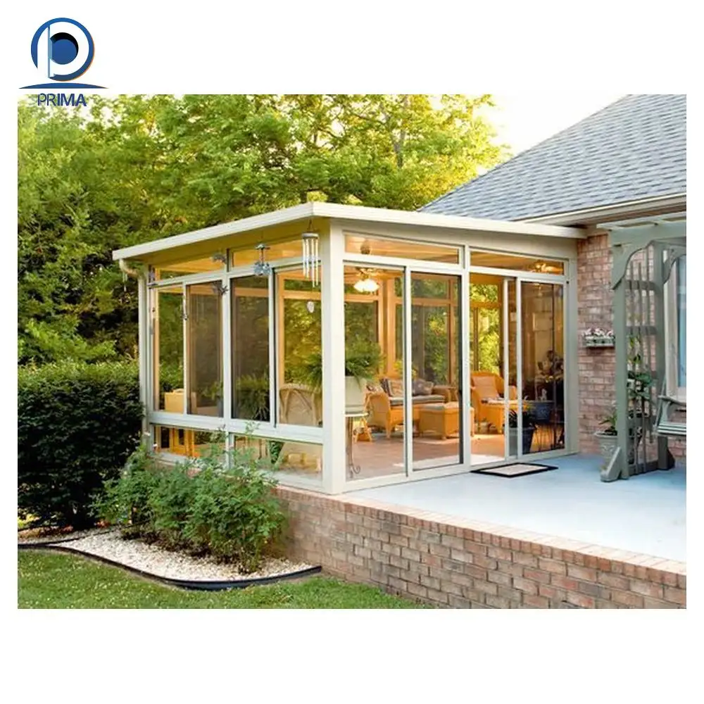 Prima serra di alta qualità Free Standing Sun Room Modern Solarium Conservatory alluminio Glass House Sunroom