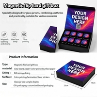 Boîte cadeau en carton imperméable personnalisée avec couvercle magnétique, boîte de présentation pour échantillons en verre transparent à 8 compartiments