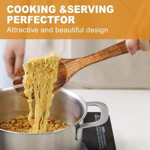 Juego de 10 utensilios de cocina de madera, espátula, cuchara, tenedor, resistentes al calor, accesorios de cocina, kit de utensilios de cocina - Product Image 6