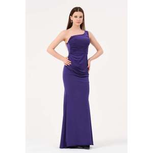 Haut en tricot violet uni décontracté pour femme DANS, coupe classique, col rond, confortable pour tous les jours, disponible en tailles 38-42 - Product Image 2