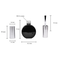 Flacon en verre cosmétique rond de 14 ml pour vernis gel, emballage vide pour laque à ongles et gel coloré