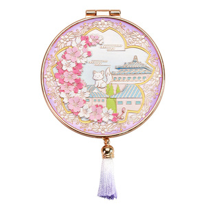 Specchio da taschino personalizzato per Make up pieghevole in metallo personalizzato regali per bambini da principessa - Product Image 4