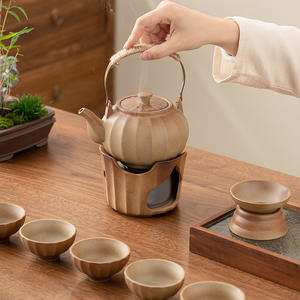 Théière en céramique durable <span class=keywords><strong>de</strong></span> style Japandi, bouilloire à eau, infuseur à thé, ensemble <span class=keywords><strong>de</strong></span> thé et <span class=keywords><strong>de</strong></span> café amovible - Product Image 4