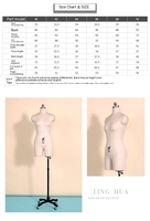 Mannequin de couture et de tailleur populaire, demi-corps féminin courbé, réglable, avec jambes, buste et torse
