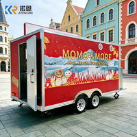 Camions de restauration personnalisables de 4 mètres, camion de restauration de dumplings et de momos, remorque avec fenêtre de service, éclairage de toit, enseigne et marquage