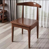 Chaise à dossier en bois massif style corne de vache, design nordique moderne et minimaliste, pour restaurant, tabouret de table à manger, usage commercial