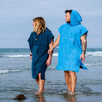 Tissu éponge Surf Poncho À Langer Épais Chaud Plage Poncho 100% Coton Combinaison À Langer Robe Poncho Serviette À Capuche pour La Plage