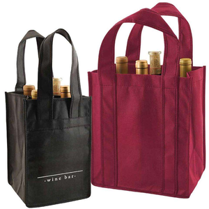 กระเป๋าใส่ขวดไวน์แบบไม่ทอสั่งทำได้จากโรงงาน OEM สำหรับ 2/4/6 ขวด กระเป๋าของขวัญไวน์แบบพกพาสะดวกสำหรับใส่ขวดไวน์แดง - Product Image 5