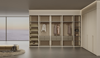 Meubles de chambre à coucher modernes Evereco Armoire de placard en bois avec poignées invisibles Armoire supérieure pour vêtements Armoires de rangement Placards