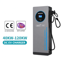 Station de recharge DC haute puissance pour véhicules électriques 40-120KW, montage au sol, CCS2, CHAdeMO, NACS, OCPP2.0.1, contrôle à distance 4G, IP55, usage commercial, blanc