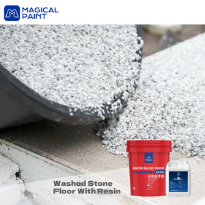 Revêtement de sol extérieur époxy en pierre de galets motif gravier lié en résine Pavage en résine pierre de lavage Plancher de garage - Product Image 3