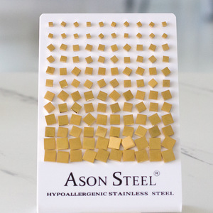 Pendientes de acero Ason, dorados, de acero inoxidable, con formas geométricas, para mujer, joyería de moda. - Product Image 2