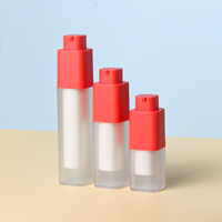 Emballage cosmétique sans air en forme carrée de 15 ml/30 ml/50 ml avec pompe pulvérisatrice rotative pour crème pour le visage, lotion, shampoing, sérum pour la peau
