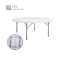 JJY-ZDZ-G004 Elegante Mesa Redonda Plegable de Plástico para Banquetes y Eventos - Nueva Llegada