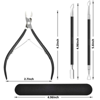WELLFLYER CNSET-045 Vente en gros Outil de manucure Pince à cuticules en acier inoxydable Tondeuse à cuticules Ensemble de pinces à cuticules avec lime Nil