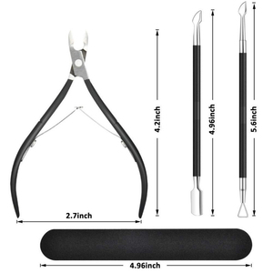 WELLFLYER CNSET-045 all'ingrosso strumento per Manicure in acciaio inossidabile cuticola pinza cuticola Trimmer cuticola pinza Set con File Nile - Product Image 6
