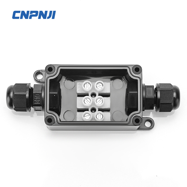 IP68 Waterproof Outdoor Power Cord Boxes 2-Way Plug Line M20 Coaxial Cable Connector Electronics Instrument Enclosures Outdoor