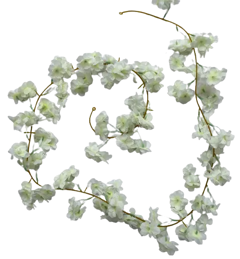 Sutra putih palsu bunga sakura dalam krim putih