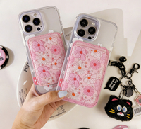 Dompet Ponsel Kulit PU & Kanvas Magnetik Kartun Kustom, Tempat Kartu Aman untuk iPhone, Dapat Digunakan untuk Paspor