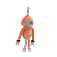 Jouet en peluche robot rembourré de coton PP, jouets en peluche robotisés personnalisables, jouet en peluche robot orange brodé avec OEM ODM