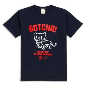T-shirt Scopy Navy con stampa gatto Gotcha a maniche corte, abbigliamento promozionale unisex - Product Image 1