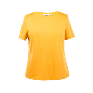 T-shirt décontracté minimaliste uni grande taille pour femme, broderie de logo personnalisée, base vierge écologique pour marque privée en gros - Product Image 1