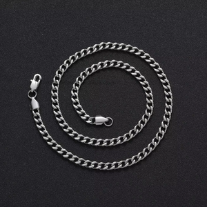 Cadena Cubana Pulida de 5 mm, Chapada al Vacío en Acero Inoxidable 18k, Cadena Cubana Pulida Estilo Hip-Hop, Moda Tanjing - Product Image 4