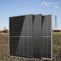 Panneaux solaires bifaciaux monocristallins en silicium de type N 550W-580W à double vitrage, demi-cellules, taille des cellules 182mmX182mm, puissance maximale