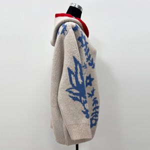 Manteau personnalisé de style nordique à fermeture éclair Y2K grande taille pour femmes <span class=keywords><strong>pull</strong></span> cardigan surdimensionné à motif de feuilles de créateur pour femmes - Product Image 3