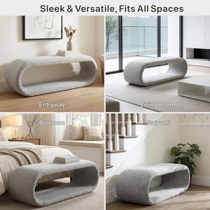 Taburete Nórdico Portátil de Tela Moderna para Cambiar Zapatos, para Uso en <span class=keywords><strong>el</strong></span> Hogar y Hoteles, Tapizado en Chenilla, para Sentarse por Tiempo Prolongado - Product Image 6