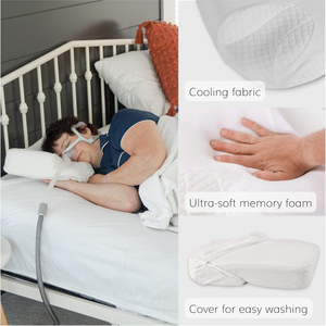 Almohada CPAP para Dormir de Lado, de Fibra de Bambú Suave, Espuma Viscoelástica, Ortopédica, con Contorno, Antironquidos, Prevención Nasal - Product Image 5