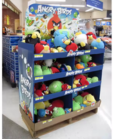Présentoir de sol pour supermarché en carton ondulé kraft rectangulaire avec fermeture magnétique et support pour présentoirs à têtes de produits