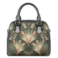 Surface personnalisable, MOQ : 1 pièce, Sac à main dôme vague océanique imprimé sur mesure, Sac bowling personnalisé avec poignée supérieure pour femme