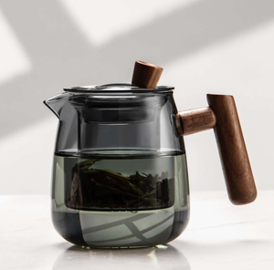 <span class=keywords><strong>Teiera</strong></span> in Vetro Borosilicato da 450ml con Manico in Legno e Infusore, Adatta <span class=keywords><strong>per</strong></span> Fornelli Elettrici e in Ceramica - Product Image 5