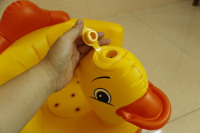 Canapé-lit gonflable en PVC pliable en forme de canard jaune tigre pour bébé, enfant, pour s'asseoir, s'incliner et manger