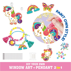 Diy Educatief Tekenspeelgoed 188 Stuks Kleurrijke Cartoon Eenhoorn 2 In 1 Kinderen 3d Diy Raam Kunst Schilderij Speelgoedset - Product Image 6
