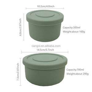 Boîte à <span class=keywords><strong>bento</strong></span> ronde en silicone sans BPA Boîte à lunch en silicone de qualité alimentaire Conteneur de stockage de fruits pour enfants et adultes Boîte à collation - Product Image 6