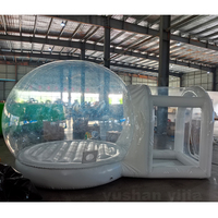 Carpa Inflable de 3m con Túnel, Carpa Burbuja Inflable Transparente para Bodas y Fiestas
