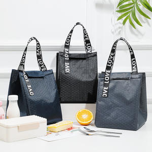 Bolsa de almuerzo aislada portátil de gran venta Diseño simple con cierre de cremallera Fiambrera de papel de aluminio grueso Material Oxford - Product Image 4